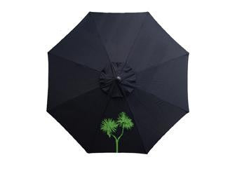 Market Umbrella 2.7m Black with Cabbage Tree